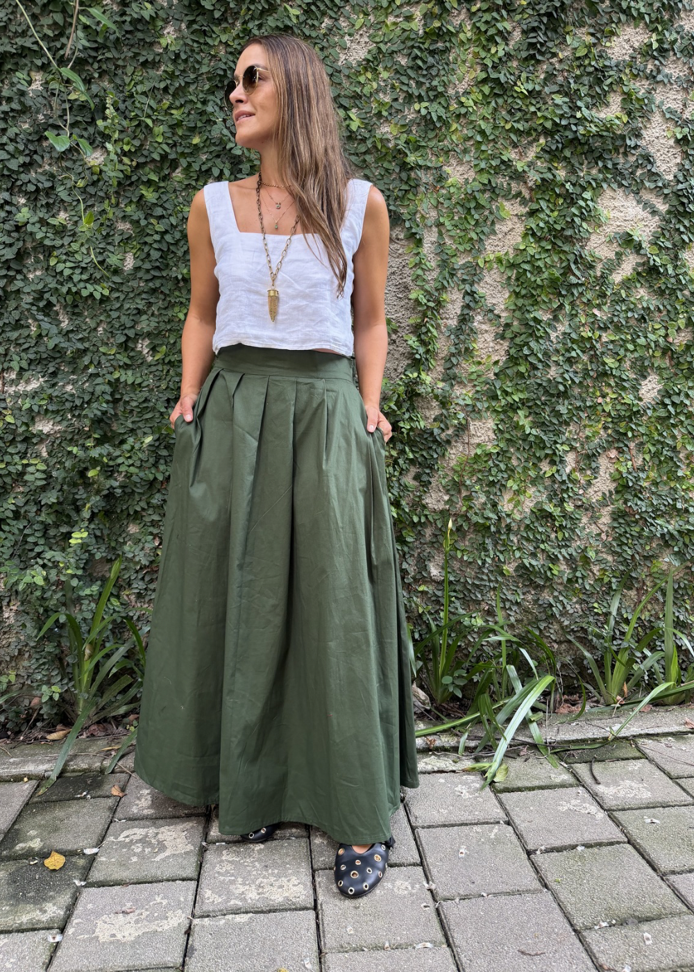 Falda cosmos verde