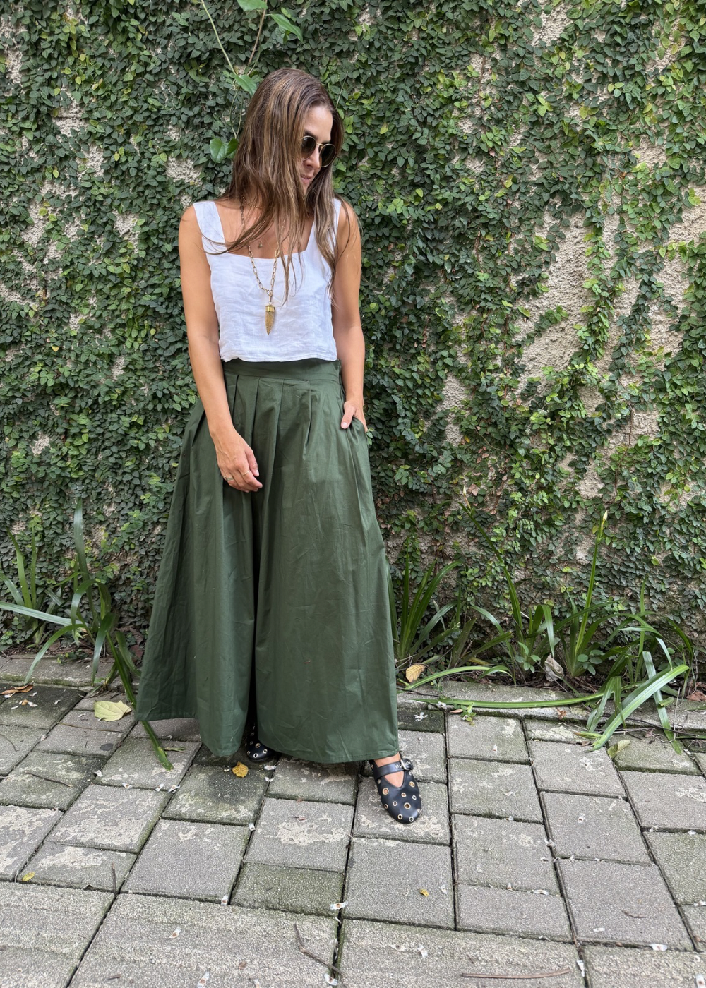 Falda cosmos verde