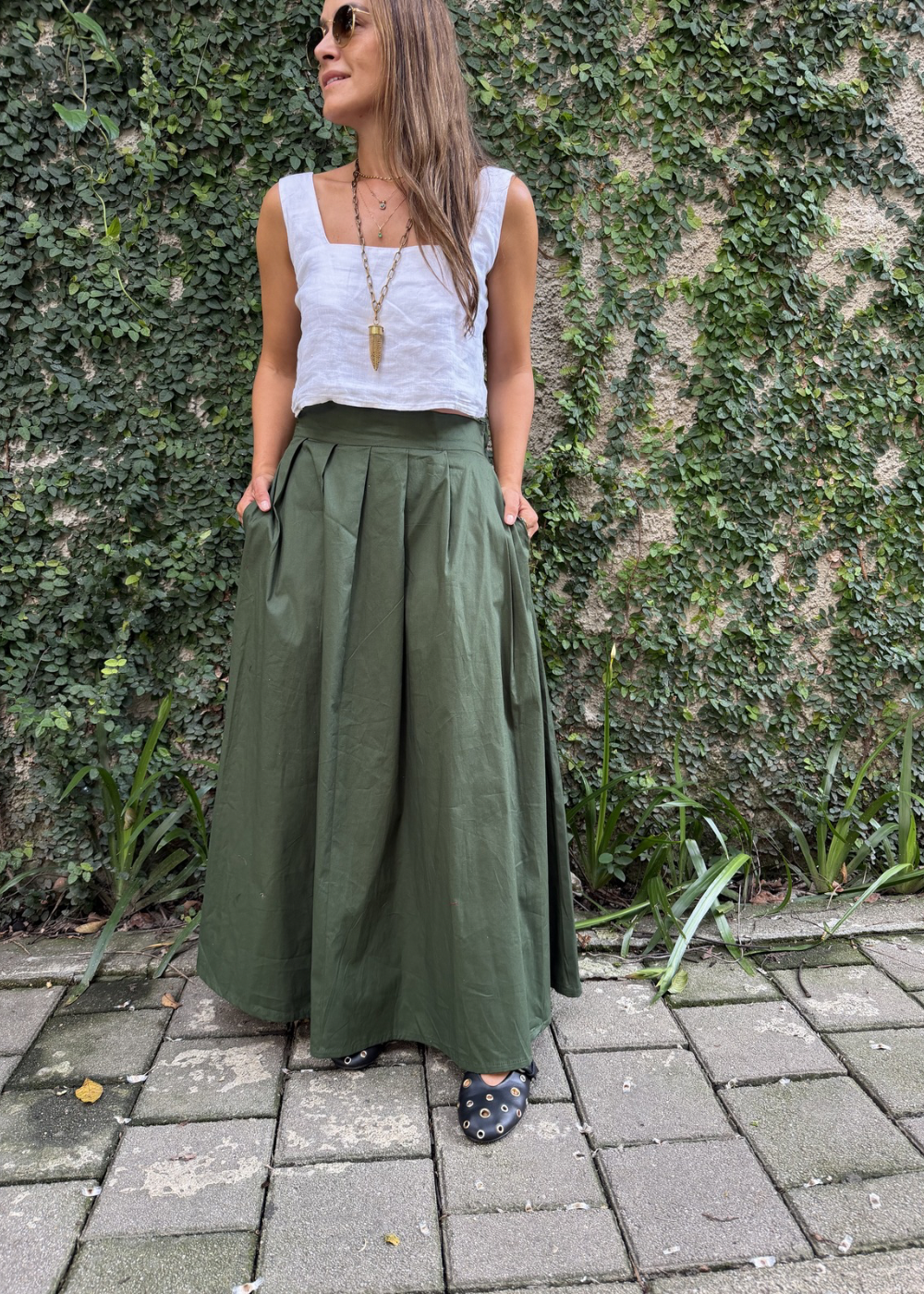 Falda cosmos verde