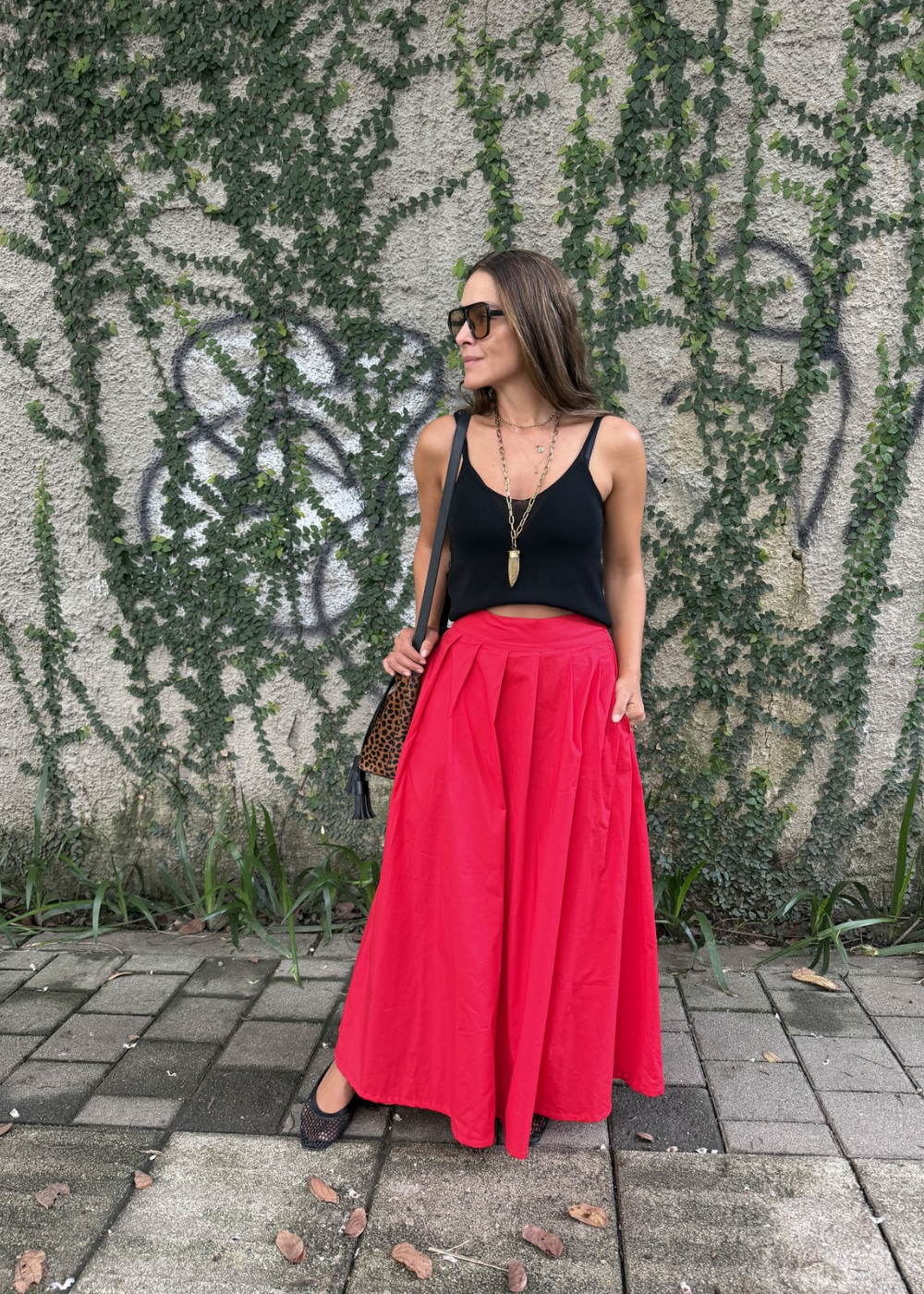 Falda cosmos roja