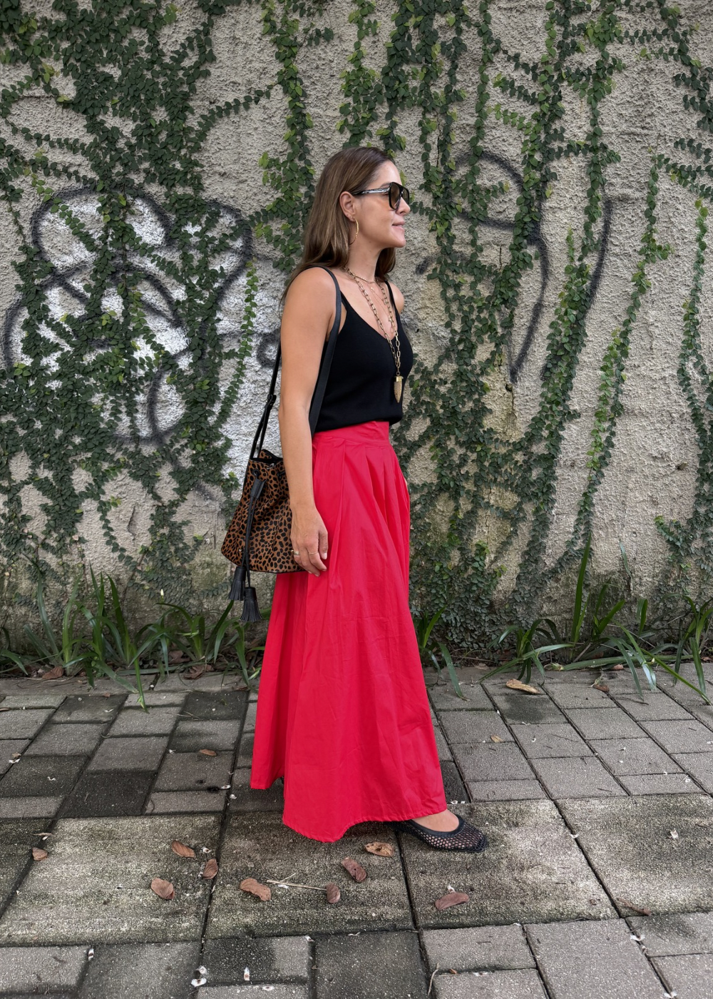 Falda cosmos roja