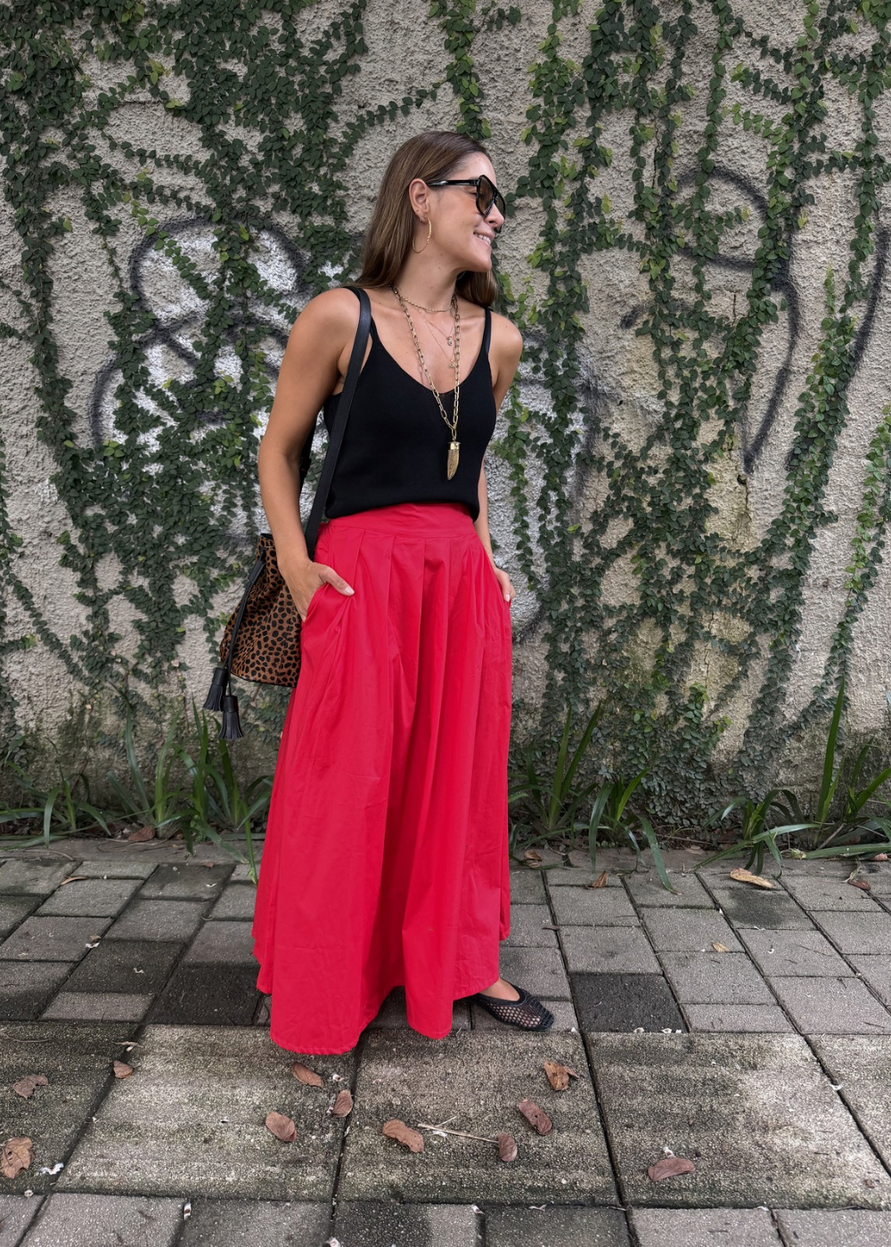Falda cosmos roja